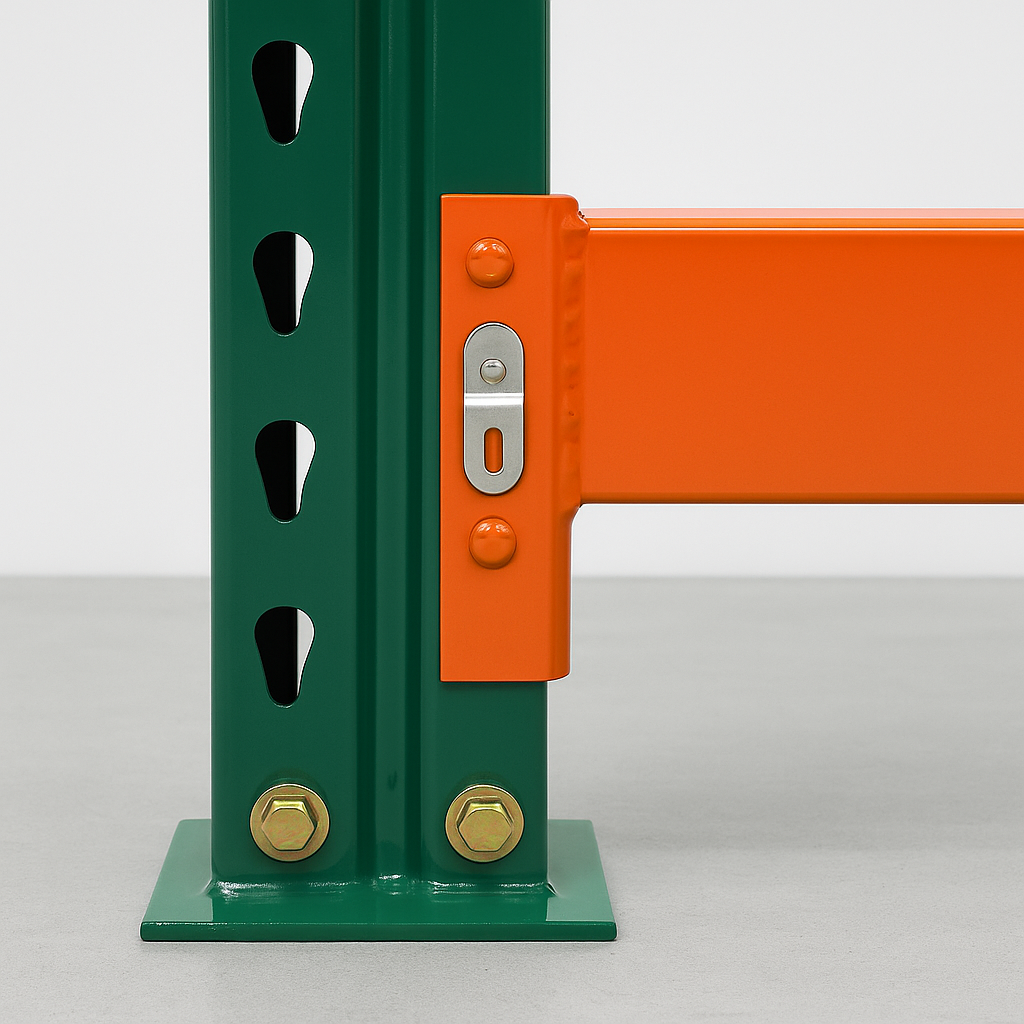 Mecalux Punched Teardrop pallet rack connection point