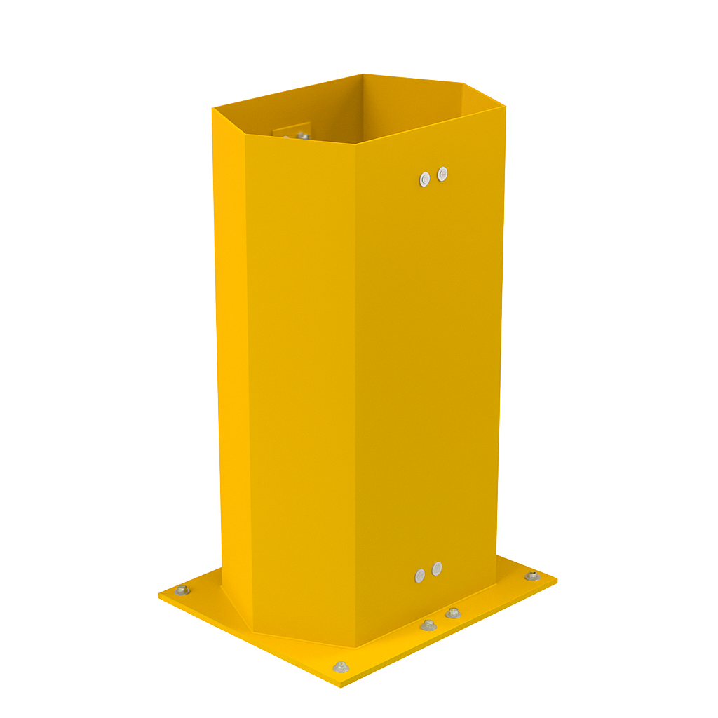 Heavy-Duty Column Guard bolted to the floor