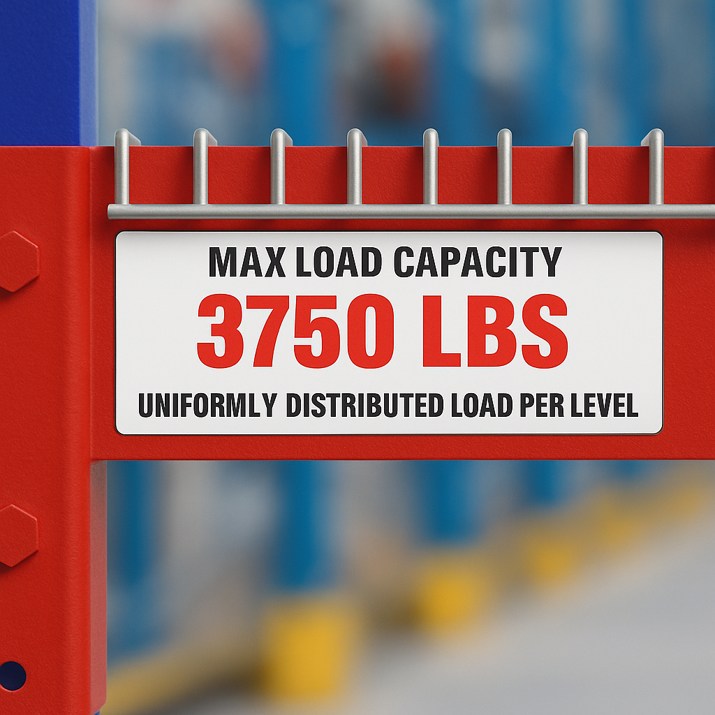 Load Capacity Plaques displaying safe weight limits