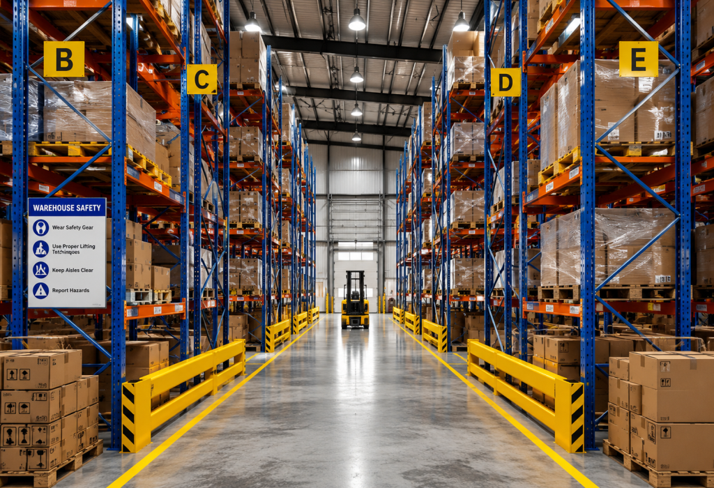 Warehouse racking price guide showing rack hardware, freight, installation, and compliance costs